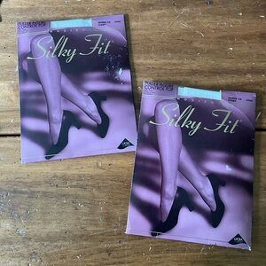 Lot Of 2 New Silky Fit Hosiery Sheer Ivory Queen 2x  Fuller Figure Control Top